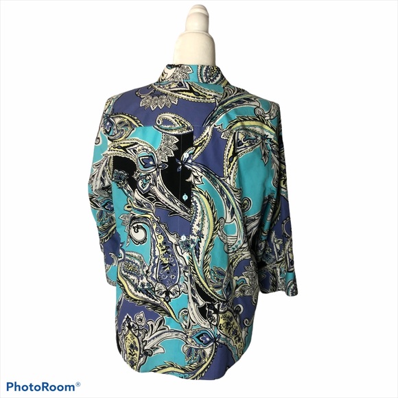 Chico’s paisley print button down blouse - Picture 3 of 5